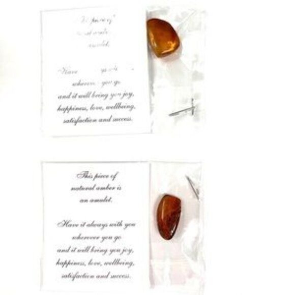 Two Amber Amulet Talisman Pieces - Picture 5 of 11